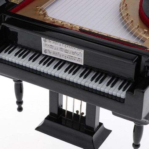 1/6 Scale Miniature Wooden Piano with Simulated Musical Instrument for Dollhouse, Black in Saudi Arabia
