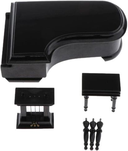 1/6 Scale Miniature Wooden Piano with Simulated Musical Instrument for Dollhouse, Black in Saudi Arabia