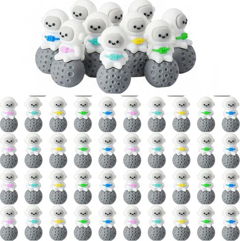 50 Pcs Mini Astronaut Figurines Tiny Spaceman Toys for Kids Xmas Stocking Stuffers School Gift Piñata Goodie Bag DIY Garden Tabletop Dollhouse Decor Space Cake Topper (Victory Pose) in Saudi Arabia