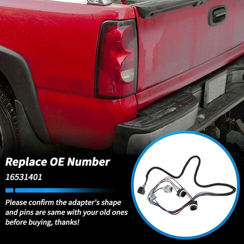 Left Tail Light Wiring Harness for Chevy Silverado 1500 2500 3500 No.16531401 Driver Side Tail Lamp Wire Socket Taillight Wiring for Chevrolet Silverado 2500HD 2003-2007 in Saudi Arabia