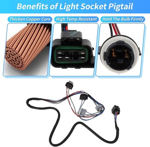 Left Tail Light Wiring Harness for Chevy Silverado 1500 2500 3500 No.16531401 Driver Side Tail Lamp Wire Socket Taillight Wiring for Chevrolet Silverado 2500HD 2003-2007 in Saudi Arabia