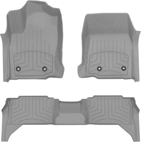 سجادات أرضية Weathertech FloorLiner HP Custom Fit لسيارة Toyota Tacoma Hybrid الصف الأول والثاني (441846-1-2IM)، أسود in Kuwait