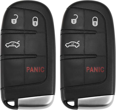 X AUTOHAUX 2 قطعة M3N40821302 433 ميجا هرتز استبدال القرب الذكي بدون مفتاح مفتاح السيارة عن بعد فوب لشاحن دودج 11-18 لدارت 14-16 لتشالنجر 15-18 46 رقاقة 4 أزرار مع مفتاح الباب in Kuwait
