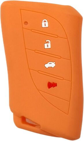 Silicone Key Fob Cover, 4 Buttons Keyless Remote Holder Fit for Lexus ES 350 300h 250 GX 460 LS 500 500h LX 600 NX 350h 350 250, Remote Key Protector (Orange) in Saudi Arabia