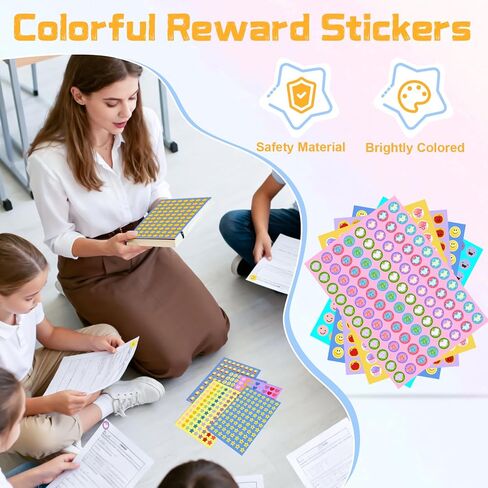 6600 قطعة من ملصقات المكافآت للأطفال، ملصقات صغيرة تحفيزية للمعلمين في الفصول الدراسية، مجموعة متنوعة ممتازة لمكافأة الواجبات المنزلية للأطفال in Kuwait