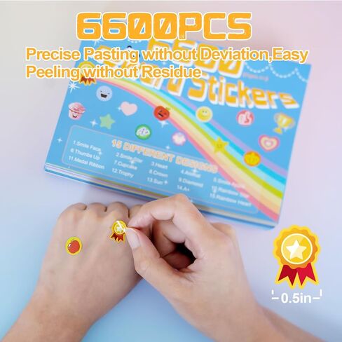 6600 قطعة من ملصقات المكافآت للأطفال، ملصقات صغيرة تحفيزية للمعلمين في الفصول الدراسية، مجموعة متنوعة ممتازة لمكافأة الواجبات المنزلية للأطفال in Kuwait