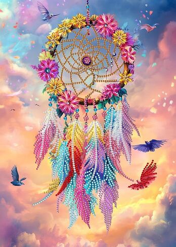 DIY Diamond Art Kits for Adults Dreamcatcher Special Shape - 5D Diamond Painting Kits for Adults Flower - Crystal Embroidery Cross Stitch - Craft for Wall & Office Decor 12 x 16 Inch N1 in Saudi Arabia