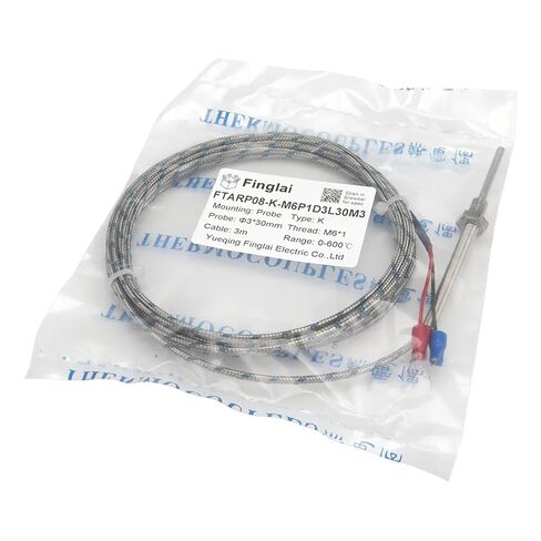 FTARP08 K نوع 3 متر كابل فحص معدني مسبار مرن مغمد مستشعر درجة الحرارة الحرارية M6 * 1(K 3x20 مللي متر) in Kuwait