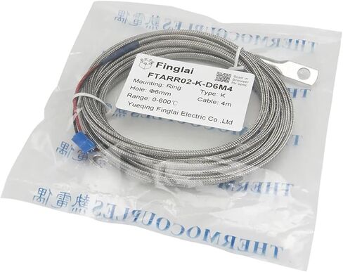 FTARR02 K E J Type 4m Metal screening Cable 6mm Diameter Hole Ring Head thermocouple Temperature Sensor(J Type) in Saudi Arabia