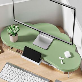 Corner Monitor Stand Cute Computer Laptop Monitor Riser, Desktop Organizer Racks with Wood/Acrylic Feet, Triangle Screen Shelf for Office, 9cm / 3.5in Height (Color : White - Acryl in Kuwait