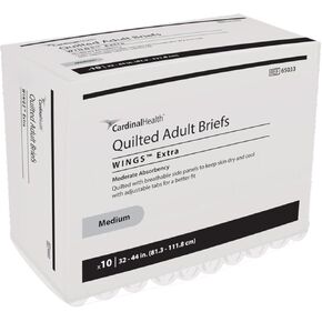 Cardinal Health™ Quilted Adult Briefs, Wings™ Extra, Moderate Absorbency, Blue, Large, Case of 72 in Saudi Arabia