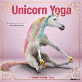 Willow Creek Press, Unicorn Yoga 2026 Wall Calendar, 12'' X 12'', 18-Month Calendar with Stapled Binding in Kuwait