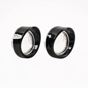 Clear Bullet Turn Signals Lens Cover with Black Visor Bezels Compatible for Harley Dyna Sportster Road King Street Glide Softail Fatboy 2PCS in Kuwait