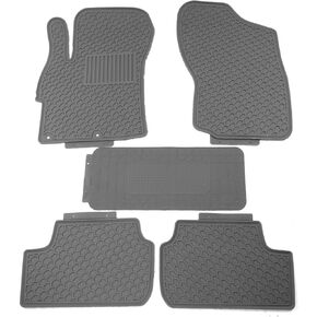 Custom Fit Floor Mats Compatible with 2008-2017 Mitsubishi Lancer, Latex Rubber All Seasons Weather Interior Heavy Duty Carpets Black Full Set Front and Second Row by IKON MOTORSPORTS in Kuwait