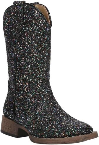 Roper Girls Glitter Galore (Toddler/Little Kid) Western Boot, White, 2 in Saudi Arabia