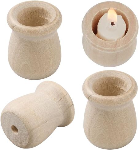 GORGECRAFT 1.5 Inch 10pcs Unfinished Blank Wooden Vase Flower Vase Candle Cups Handmade Natural Flower Container Candle Holders Candlesticks DIY Painting Decor for Hand Painting Crafts Home Decor in Saudi Arabia