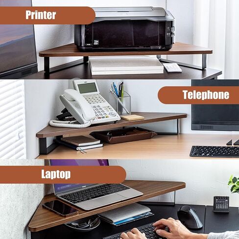 3.5" High Corner Monitor Riser, Universal Office Desktop Triangular Stand with Metal Support ＆ Anti-Slip Mat, Study Room Desk Organizer Shelf in Saudi Arabia