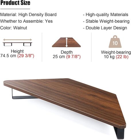 3.5" High Corner Monitor Riser, Universal Office Desktop Triangular Stand with Metal Support ＆ Anti-Slip Mat, Study Room Desk Organizer Shelf in Saudi Arabia