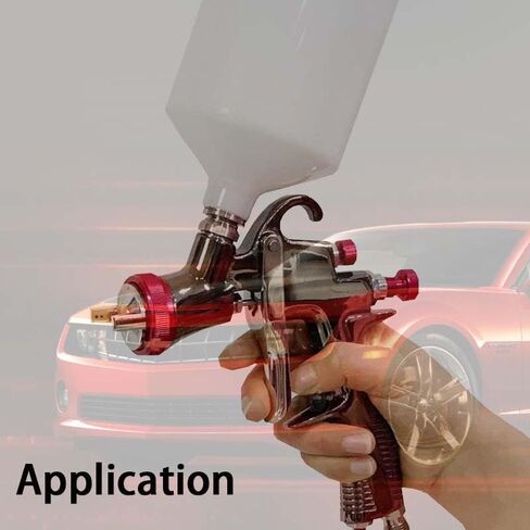 YSIL LVLP Spray Gun R500 Gravity Feed Car Paint Sprayer with 600CC Capacity 1.3MM Nozzle,Air Regulator&Oil-Water Separator,R500 Spray Gun for Automotive,Furniture,House Painting,Varnish,Top Coat in Kuwait