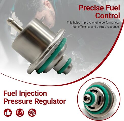 Fuel Injection Pressure Regulator 3.5Bar Replacement for Jeep Wrangler 1991-1995 Cherokee 1991-1996 Grand Cherokee Comanche Compatible with Dodge Dakota 1992-1993, Replaces 12460604 in Kuwait