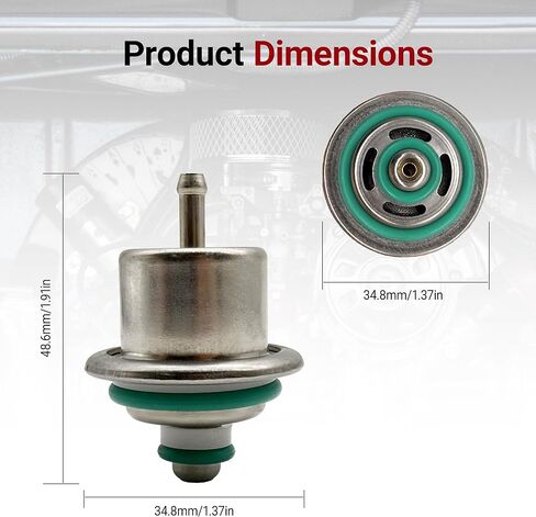 Fuel Injection Pressure Regulator 3.5Bar Replacement for Jeep Wrangler 1991-1995 Cherokee 1991-1996 Grand Cherokee Comanche Compatible with Dodge Dakota 1992-1993, Replaces 12460604 in Kuwait
