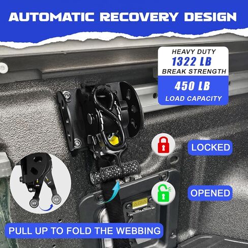 أشرطة سقاطة قابلة للسحب متوافقة مع 2022-2025 Ford Maverick، قطعتان من أشرطة ربط قابلة للسحب، نظام ربط حزام تأمين السحب التلقائي in Saudi Arabia