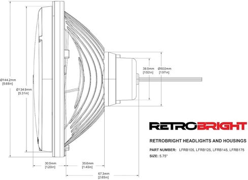 Holley RetroBright LFRB145 مصباح LED عالي/منخفض 5.75 باللون الأبيض الحديث (5700K) in Saudi Arabia
