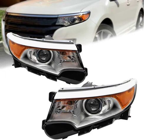 مجموعة المصابيح الأمامية الهالوجين من Duolctarms متوافقة مع 2011-2014 Ford Edge الجانب الأيسر للسائق + الجانب الأيمن للراكب BT4Z13008A BT4Z13008H in Kuwait