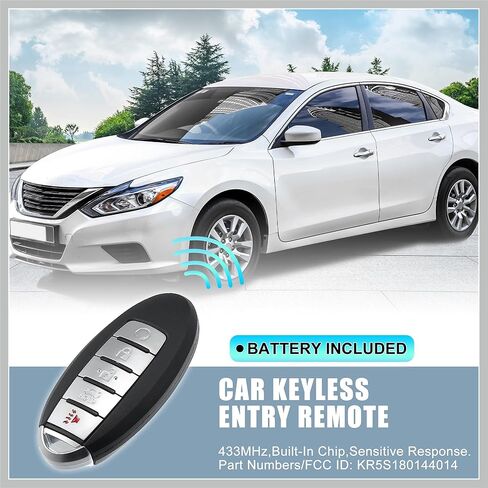 433MHz KR5S180144014 Replacement Smart Proximity Insert Keyless Entry Remote Key Fob for Nissan Altima Maxima 5 Buttons 4A Chip IC: 7812D-S180204 Replacement Car Parts in Saudi Arabia