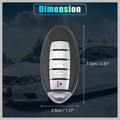 433MHz KR5S180144014 Replacement Smart Proximity Insert Keyless Entry Remote Key Fob for Nissan Altima Maxima 5 Buttons 4A Chip IC: 7812D-S180204 Replacement Car Parts in Saudi Arabia
