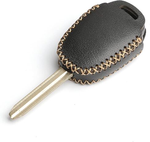 Leather for Toyota Camry SE LE Sequoia Avalon Corolla RAV4 Venza Remote 4 Buttons Key Case Holder Cover Fob Chain (Black) in Saudi Arabia
