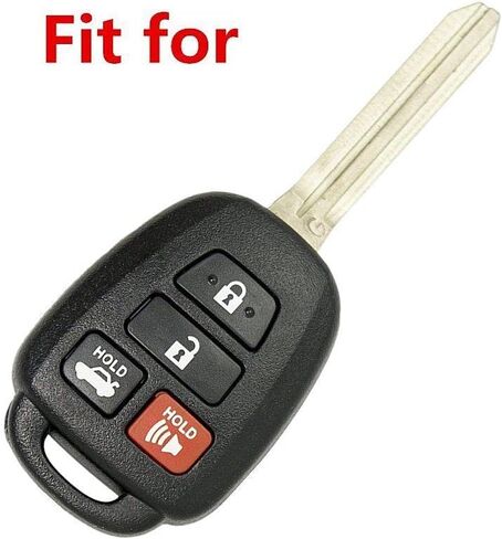Leather for Toyota Camry SE LE Sequoia Avalon Corolla RAV4 Venza Remote 4 Buttons Key Case Holder Cover Fob Chain (Black) in Saudi Arabia