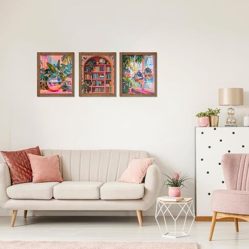 JWVK Trendy Maximalist Pink Cheetah Diamond Art Kits 3 Pack, Funky Retro Leopard Disco Ball Preppy DIY Diamond Gem Painting Art Kits for Girls Kids Adults Beginners, Cheetah Room Decor 10x11.8 Inch in Saudi Arabia