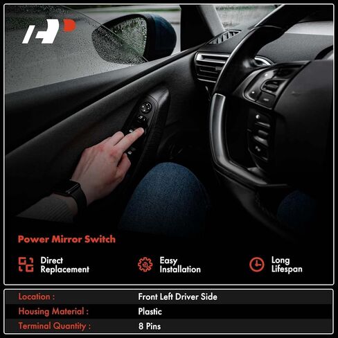 مفتاح مرآة الطاقة الجانبي الأمامي الأيسر للسائق A-Premium متوافق مع Ford F-150 2005-2014، F-250 F-350 E-350 Super Duty، E-150 E-250 2009-2014، Expedition، Fusion & Lincoln Mark LT & Mercury Milan in Saudi Arabia