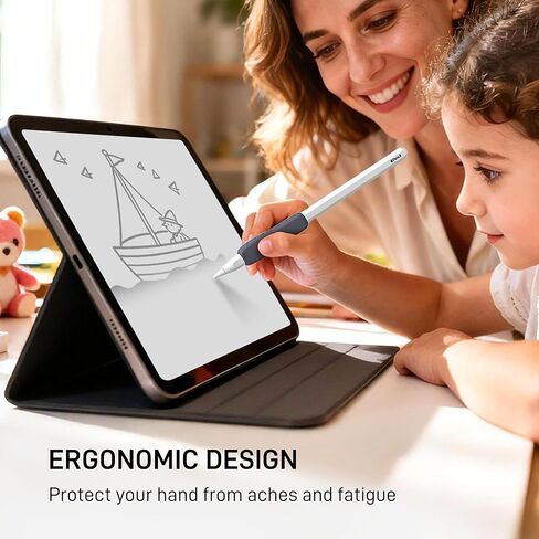 ELETIUO 4-Pack Silicone Grip Compatible with Apple Pencil Pro/USB-C/2nd Gen,Ergonomic Anti-Slip Sleeve Covers with 4 Textures for Writing&Drawing,Protective Holder Case (Purple/Green/Pink/Yellow/) in Saudi Arabia