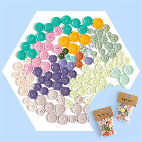 70-Piece Assorted Color 4-Hole Buttons Mixed Sizes Bulk Value Pack for Sewing Repair and DIY Craft Projects in Saudi Arabia