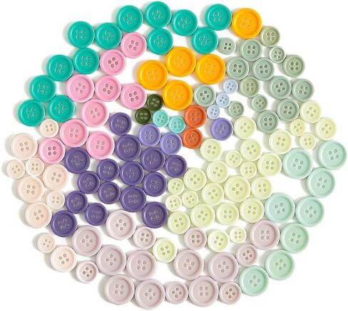 70-Piece Assorted Color 4-Hole Buttons Mixed Sizes Bulk Value Pack for Sewing Repair and DIY Craft Projects in Saudi Arabia