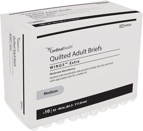Cardinal Health™ Quilted Adult Briefs, Wings™ Extra, Moderate Absorbency, Blue, Large, Case of 72 in Saudi Arabia