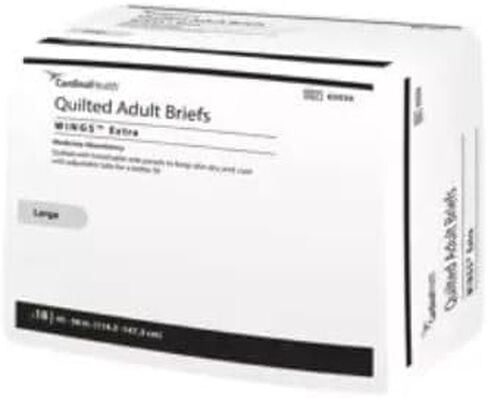 Cardinal Health™ Quilted Adult Briefs, Wings™ Extra, Moderate Absorbency, Blue, Large, Case of 72 in Saudi Arabia