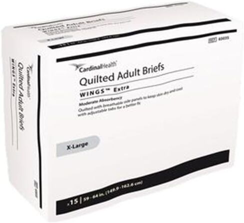Cardinal Health™ Quilted Adult Briefs, Wings™ Extra, Moderate Absorbency, Blue, Large, Case of 72 in Saudi Arabia