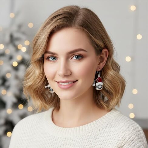 Christmas Drop Dangle Earrings Sets Long Jingle Bell Earrings For Women Xmas Jewelry Christmas Snowman Santa Claus Christmas Tree Flamingo Penguin Earrings in Saudi Arabia