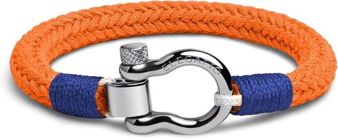 Elegatto Orion Premium Rope Bracelet for Men | Natural Cotton Finish and Sterling Silver Polished Stainless Steel Horseshoe Shackle Closure | Men’s Designer Bracelets in Kuwait