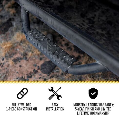 RealTruck Nerf Steps for Dodge RAM | Cab Length, Heavy Duty Steel, Gloss Back | D0273QC | Fits 2002-2008 Dodge RAM 1500, 2002-2009 2500/3500 Quad Cab 4 Door, SRW/DRW Gas/Diesel. in Kuwait