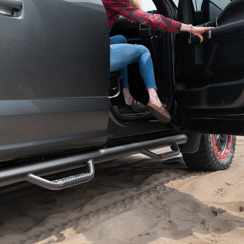 RealTruck Nerf Steps for Dodge RAM | Cab Length, Heavy Duty Steel, Gloss Back | D0273QC | Fits 2002-2008 Dodge RAM 1500, 2002-2009 2500/3500 Quad Cab 4 Door, SRW/DRW Gas/Diesel. in Kuwait