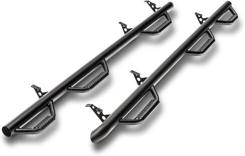 RealTruck Nerf Steps for Dodge RAM | Cab Length, Heavy Duty Steel, Gloss Back | D0273QC | Fits 2002-2008 Dodge RAM 1500, 2002-2009 2500/3500 Quad Cab 4 Door, SRW/DRW Gas/Diesel. in Kuwait