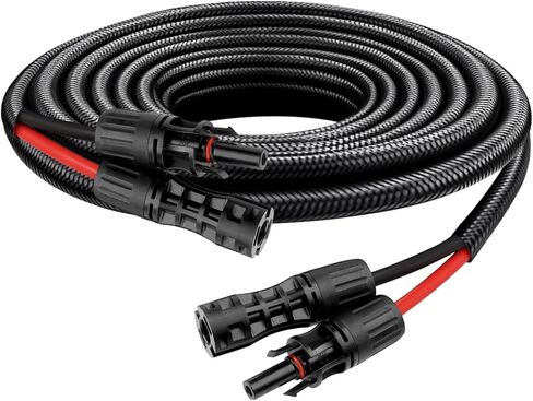 XRDS -RF Solar Panel Cable 30FT, 10AWG Solar Extension Cable with Male & Female Solar Connectors, Flame-Retardant Protective Sleeving Solar Cable, Weatherproof PV Wire for Solar Panel Connection in Saudi Arabia