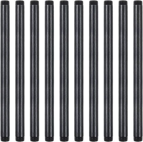 10 Pack 1/2 Inches x 8 Inches Black Malleable Steel Nipples Fitting, DIY Steampunk Industrial Vintage Style. in Kuwait