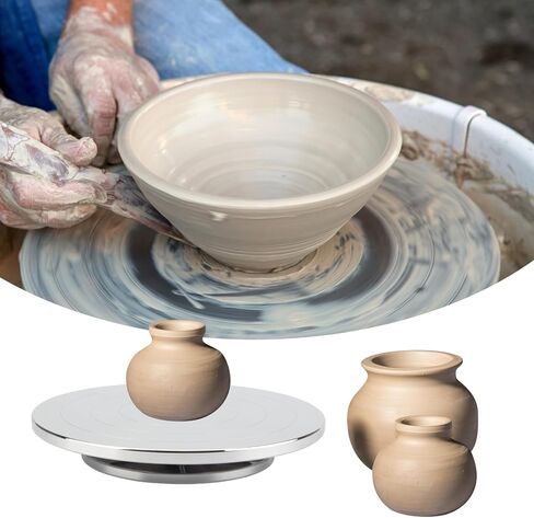 Pottery Turntable Sculpting Wheel, 7.8 Inch Ceramic Clay Rotation Turn Table Double Sided Rotating Tools for Cake Decorating Paint Spraying Painting Crafting Projects (7.8in) in Saudi Arabia