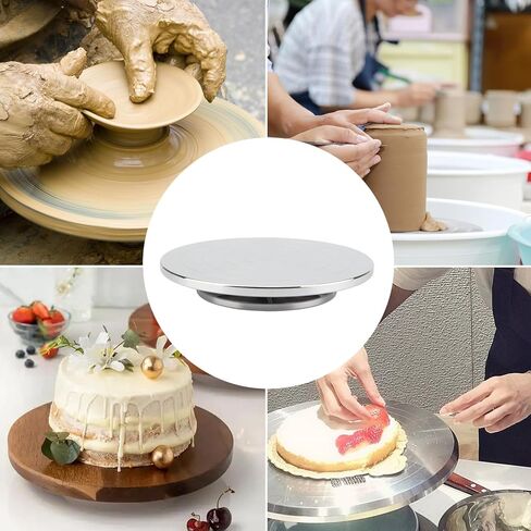 Pottery Turntable Sculpting Wheel, 7.8 Inch Ceramic Clay Rotation Turn Table Double Sided Rotating Tools for Cake Decorating Paint Spraying Painting Crafting Projects (7.8in) in Saudi Arabia