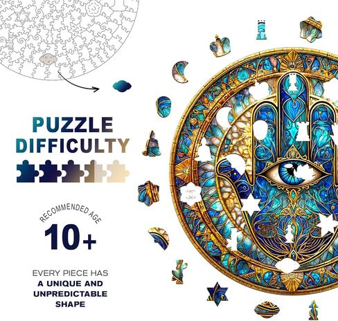 ألغاز خشبية للبالغين - ألغاز خشبية ذات عيون ميكانيكية، ألغاز خشبية فريدة على شكل حيوان للبالغين، هدايا عيد الميلاد للأصدقاء/العائلة، ديكور منزلي 8.5 * 8.5 بوصة 100 قطعة in Kuwait